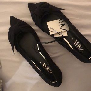 Zara bow flats